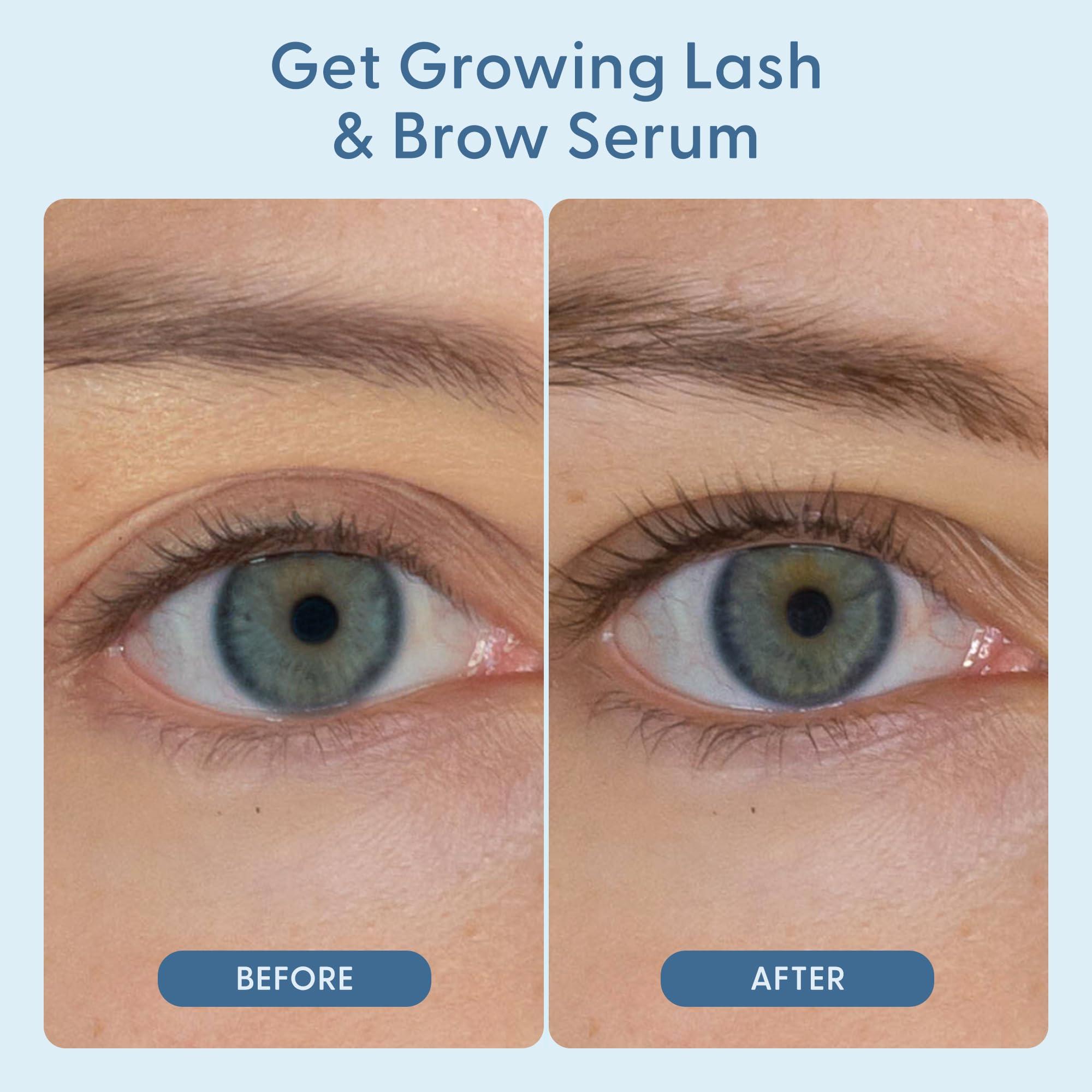 twenty/twenty beauty Get Growing Lash & Brow Serum  Thicker, Fuller Looking Lashes & Brows - Vegan & Safe for Sensitive Eyes - Ophthalmologist Developed - Cruelty-Free, Clean Ingredients