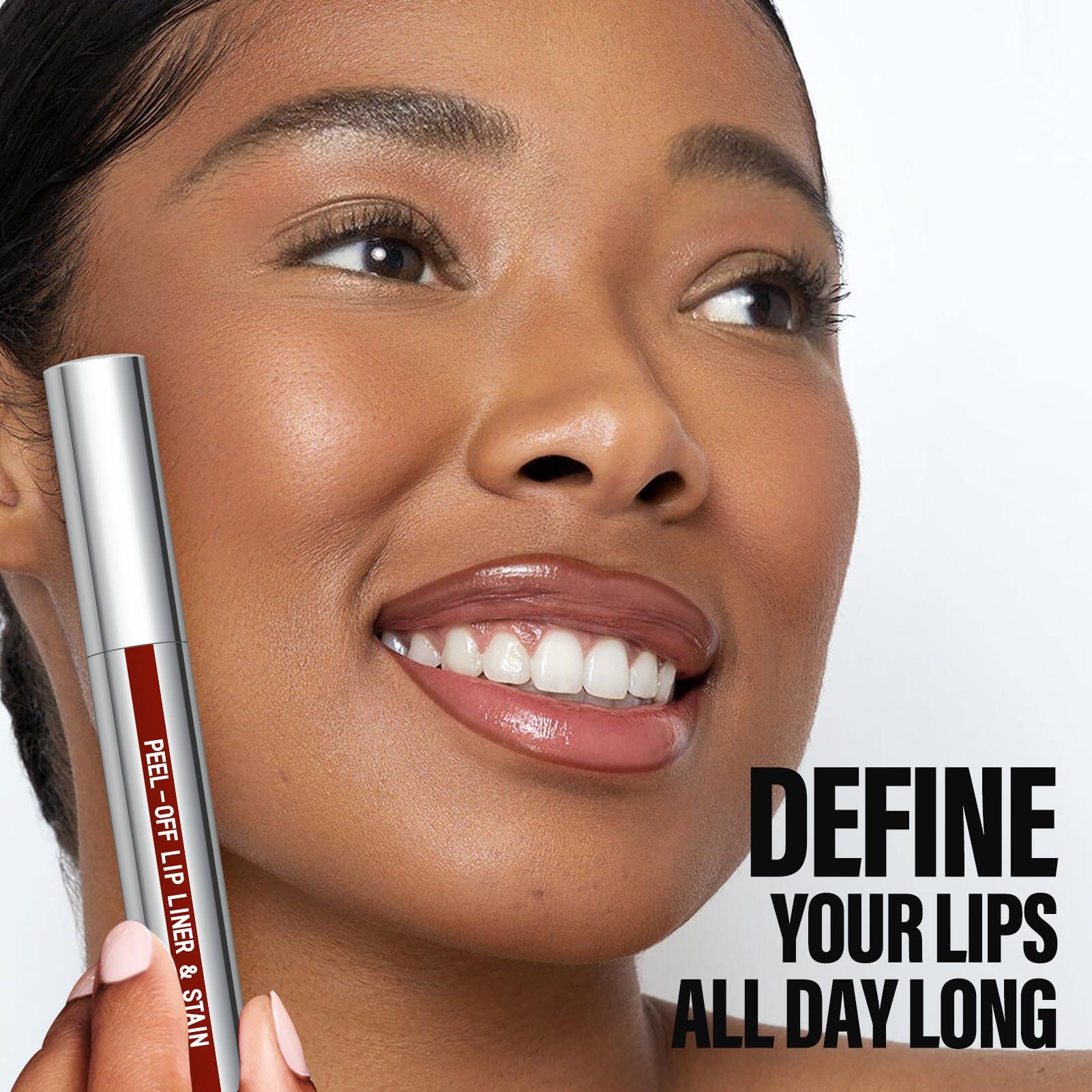 Cilrofelr Cilrofelr Peel Off Lip Liner Stain, Long Wear Tattoo Lip Liner with Tweezer, Peel Off Lip Stain with Matte Finish, Long Lasting, Waterproof, Transfer-proof, Highly Pigmented Color (Cocoa)