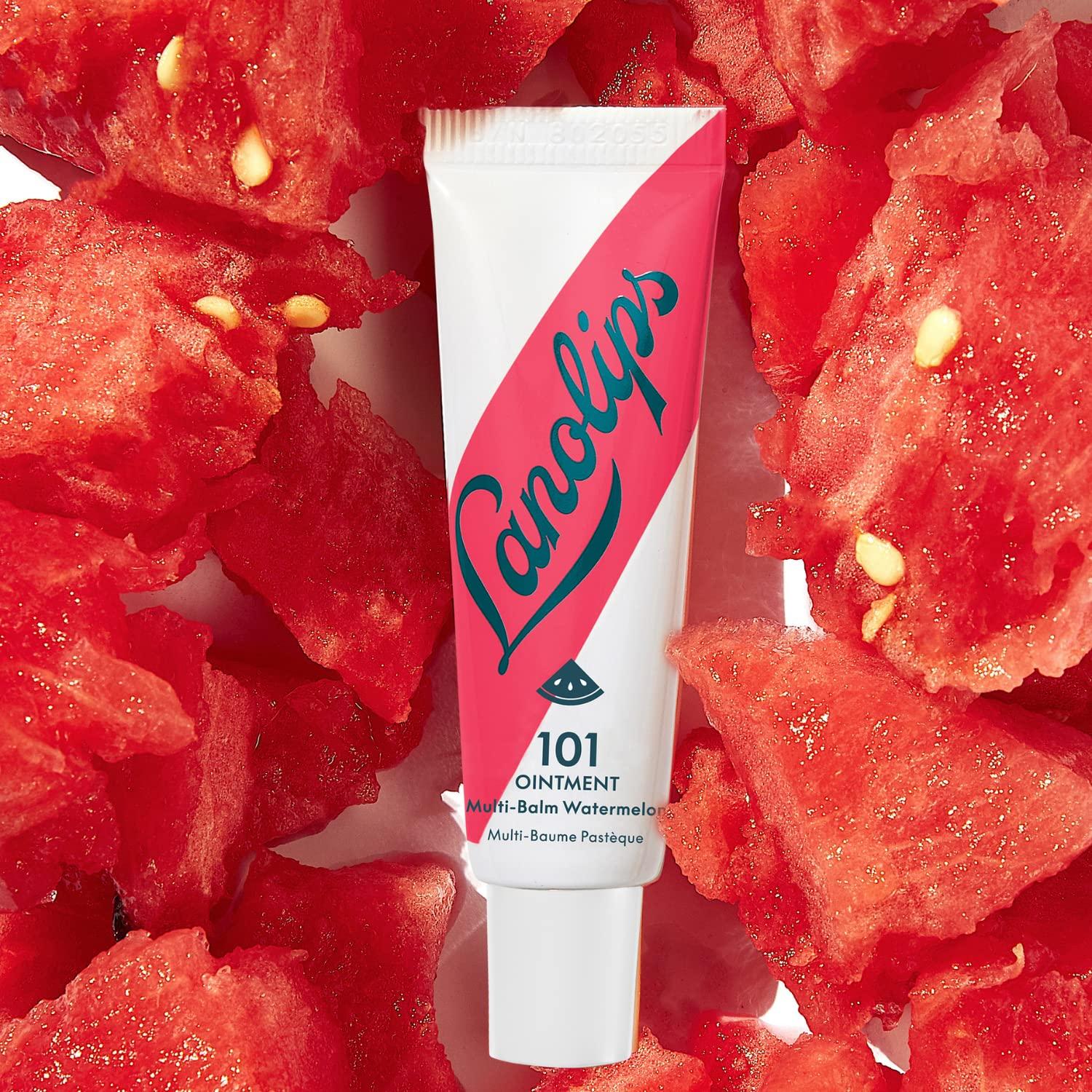 Lanolips Lanolips 101 Ointment - Lanolin Lip Balm for Smooth, Hydrated & Healthy Lips - Multipurpose Lip Ointment with Lanolin Oil for Dry Lips, Cuticles & More - Watermelon (0.52 oz)