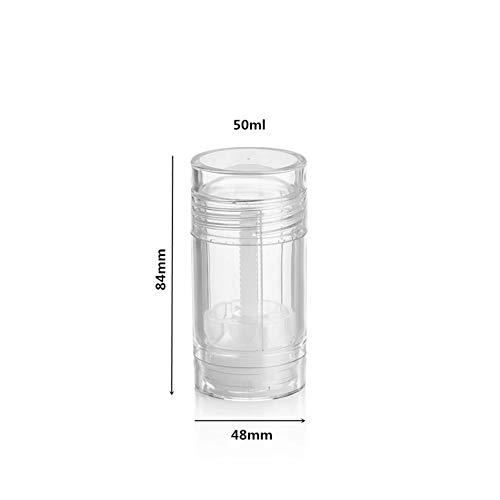 glasstore 4 Pcs Deodorant Container Clear Empty Twist-up Tubes DIY Deodorant Stick Containers Bottom Filling Gel Cosmetics Lip Balm Tube Bottle (50ml/1.7oz)