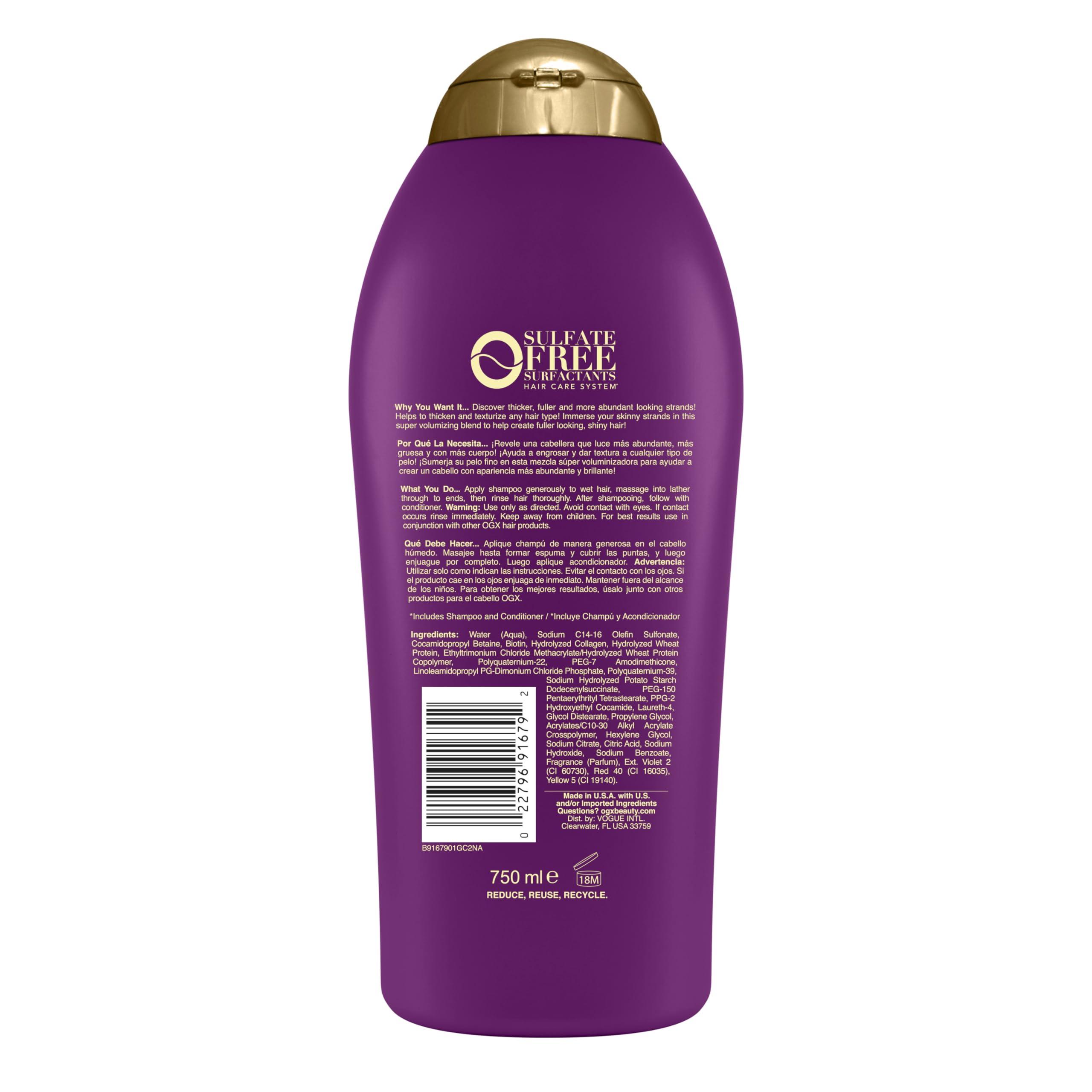 OGX OGX Thick & Full + Biotin and Collagen Shampoo, 25.4 Fl Oz (Pack of 2)