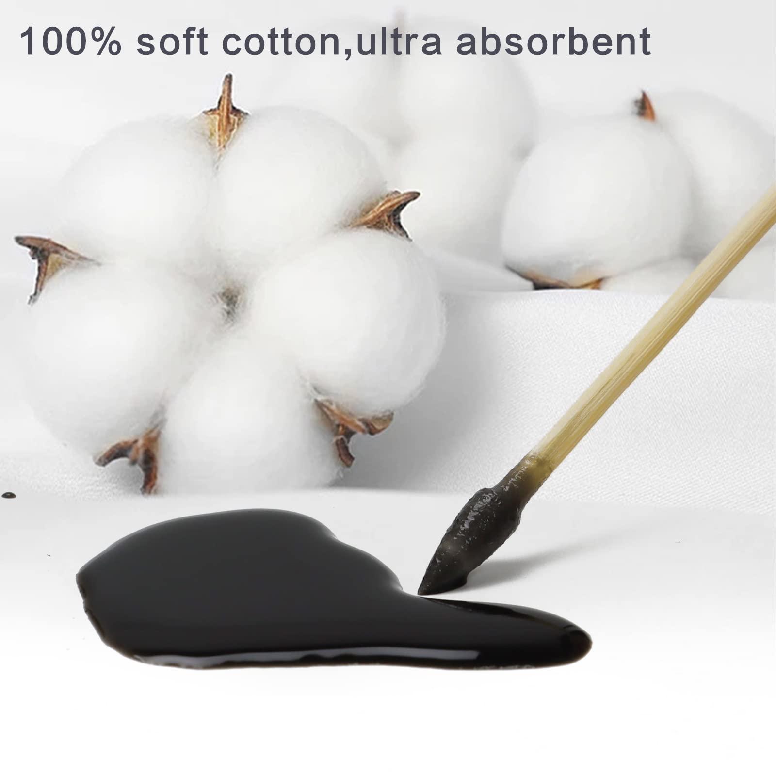 PINGMIC 500PCS Precision Gun Cleaning Swabs, 6 Inch Pointed Cotton Swabs with Storage Case - Lint Free Sturdy Cotton Swabs with Bamboo Handle - Long Cotton Swab for Gun Cleaning, Makeup, Electronic