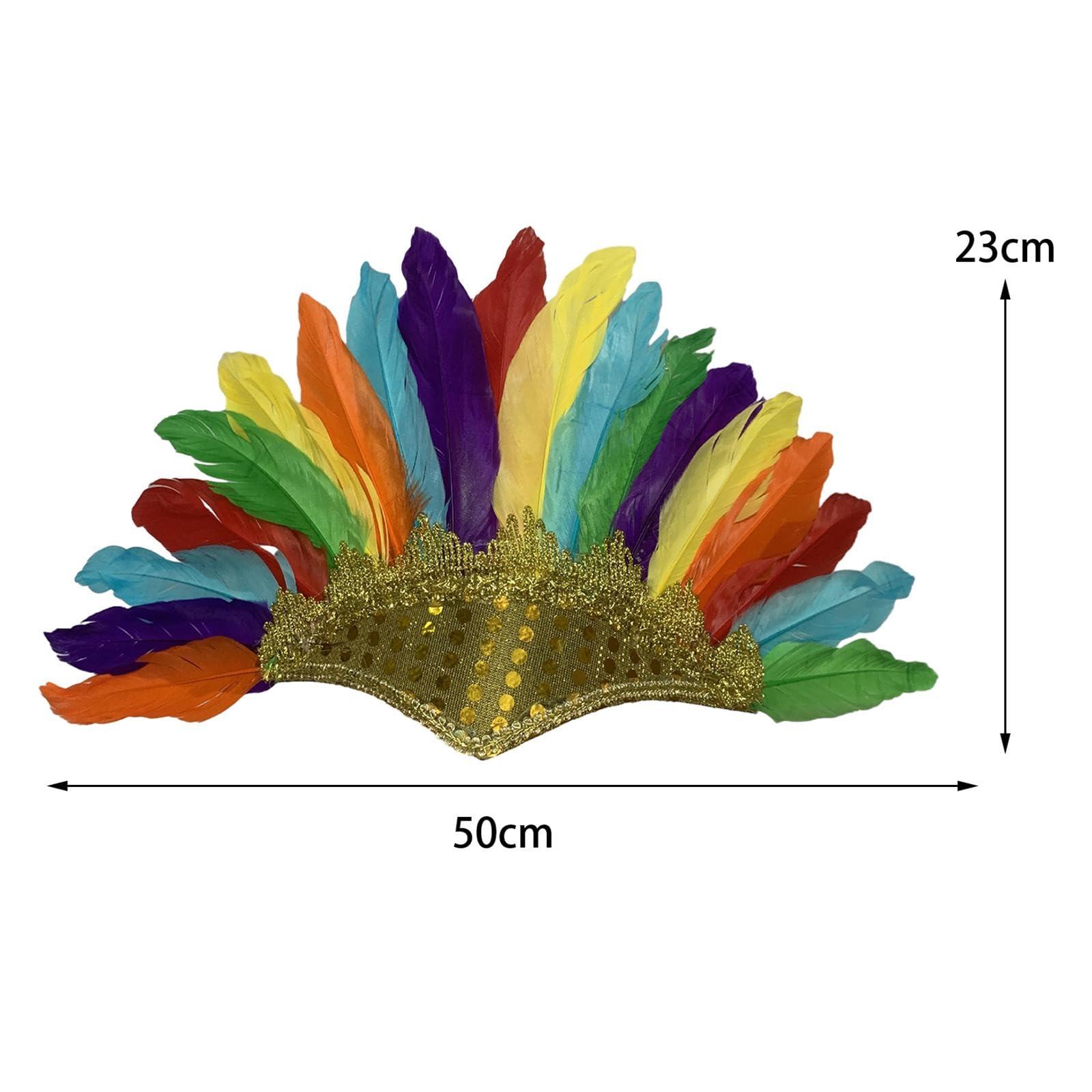 LCSVCCXA LCSVCCXA Feather Headdress Decoration American Chief Indian Headdress for Party Carnival Multi
