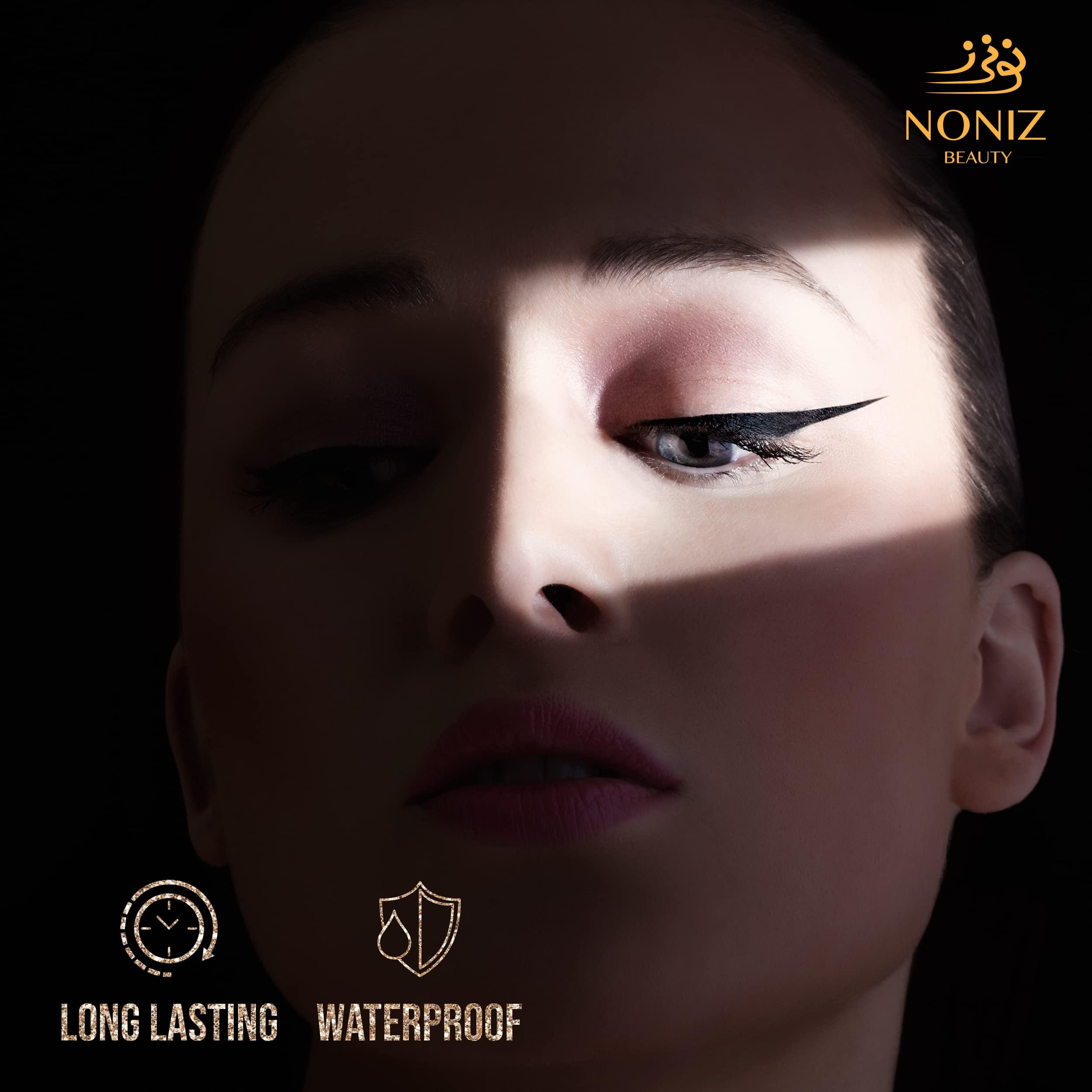 NONIZ NONIZ Black Liquid Eyeliner - Water Proof Ultra Matte Long Lasting Slim Jet - Black Eye Liner - 100% Intense Black - Smooth Easy Application Pen Liner