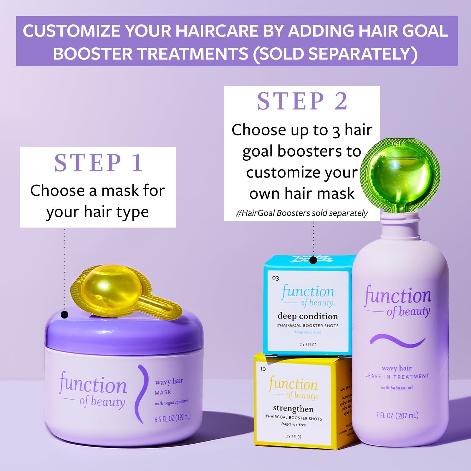 FUNCTION OF BEAUTY FUNCTION OF BEAUTY Hair Mask for Wavy Hair, 6.5 oz Each (2-Pack) - Deep Conditioning Formula With Argan Oil to Restore Shine & Vegan Squalane to Prevent Hair Breakage, Customizable Haircare