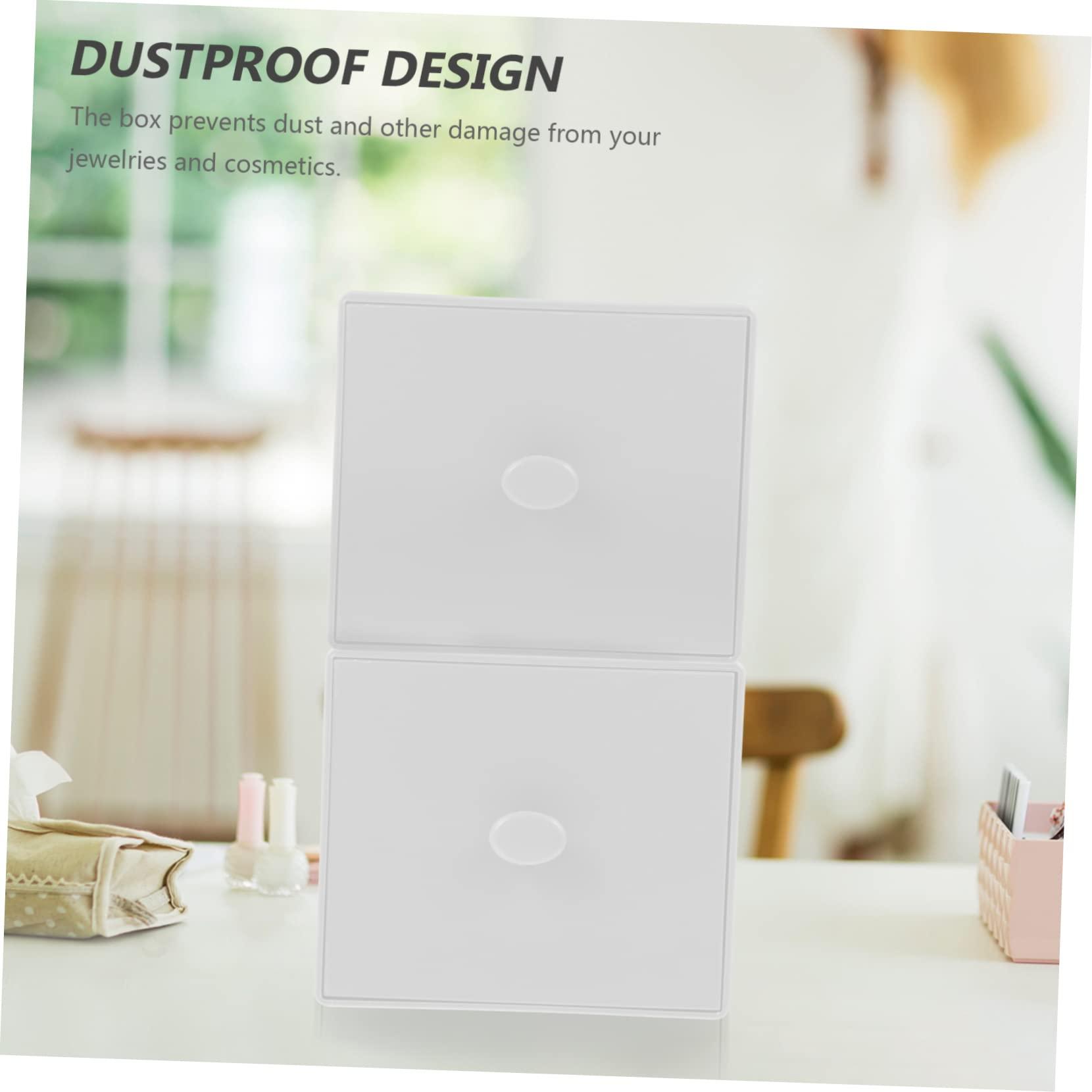 Hoement Hoement 2pcs Storage Box Holder Canisters Organiser Compartments Skincare Baskets Makeup Organizers and Storage Office Organization Make up Brushes Holder Cabinet Hat Pot Chrome White