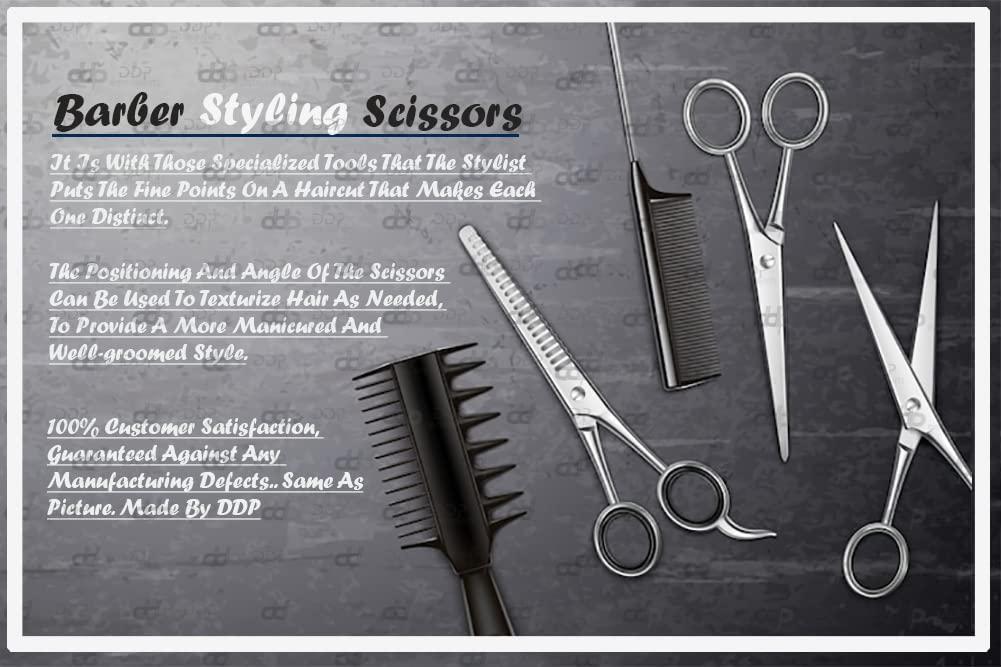 DDP DDP 4 Pairs Ice Tempered Stainless Steel Styling Hair Cutting Scissors Barber Trimming Shears 4.5" 5.5" 6.5" 7.5"