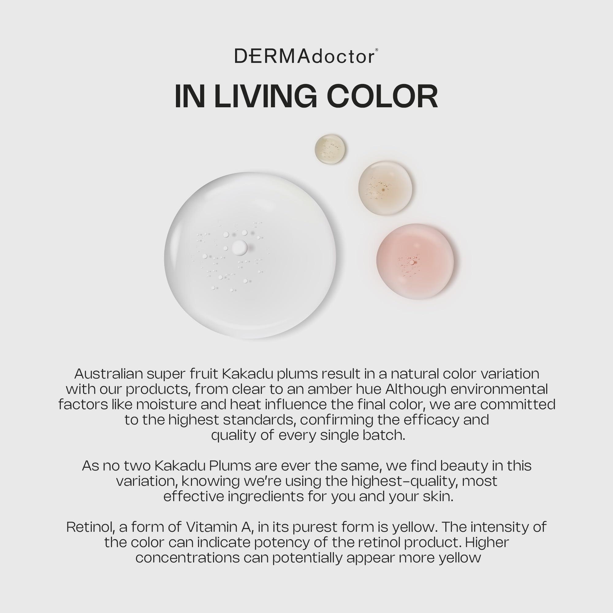 DERMAdoctor DERMAdoctor Kakadu C Dermatologist Formulated 1% Retinol Cream + Vitamin C, E Ferulic Complex, Anti Aging Face Cream to Brighten, Smooth and Firm. Hyperpigmentation Treatment for Face - 1.01 fl oz