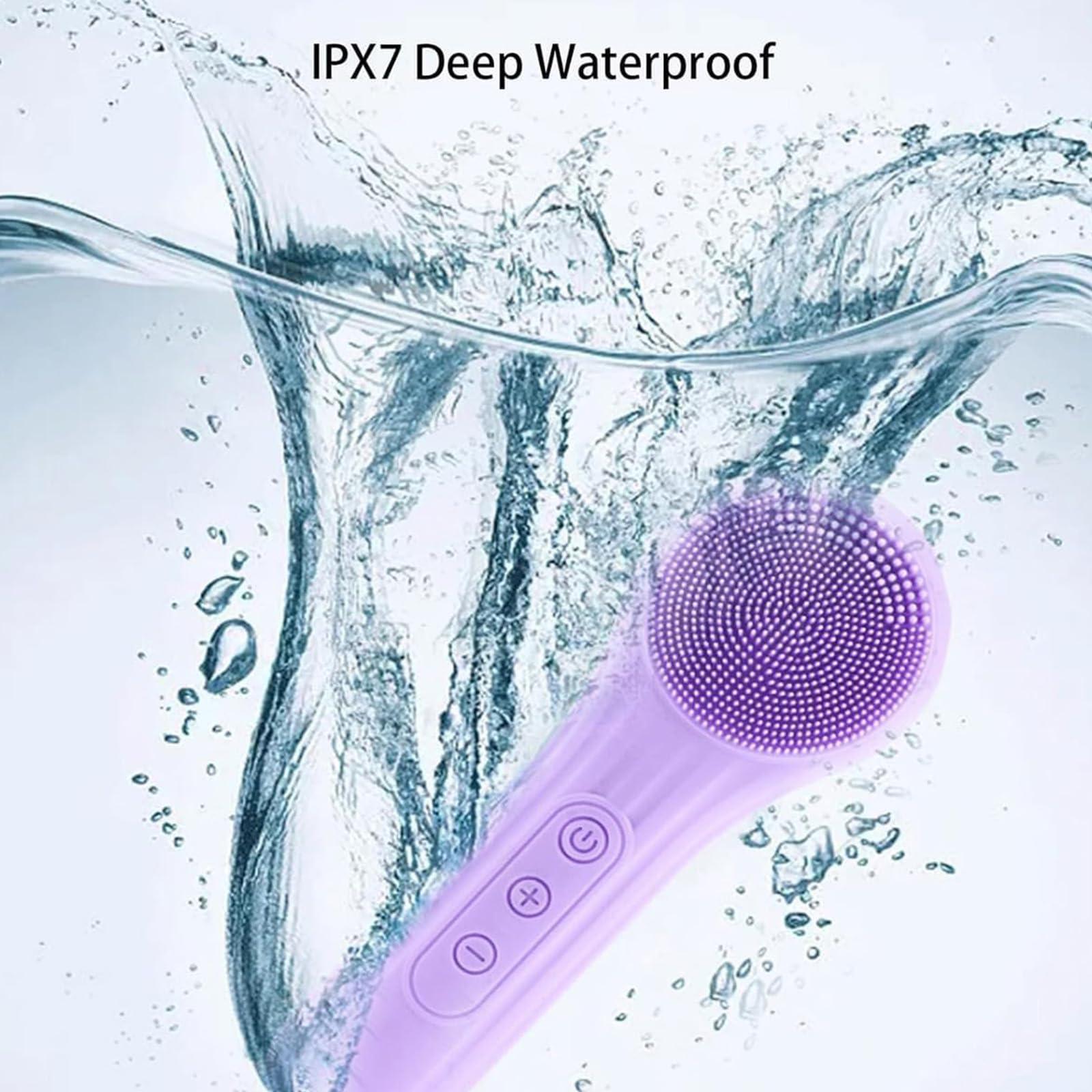 Generic Lumiglow Facial Cleanser, Lumiglow Electric Face Scrubber, Electric Facial Cleansing Brush, Waterproof And Rechargeable Silicone Face Scrubber, Facial Brushes for Cleaning (2pcs,Pink)