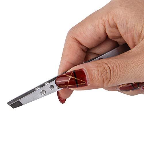 Haoweida Stainless Steel Slant Tip Tweezer - The Best Professional Precision Eyebrow Tweezers,Surgical Grade Stainless Steel for Professional Eyebrow Shaping and Facial Hair Removal 1PC