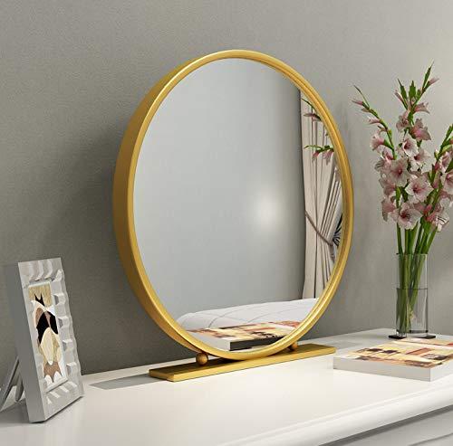 WRRAC-Mirror Free Standing Dressing Table Mirror Bedroom Makeup or Shaving Mirrors with Base Round Table Top Mirror - Diameter 40/50/60CM