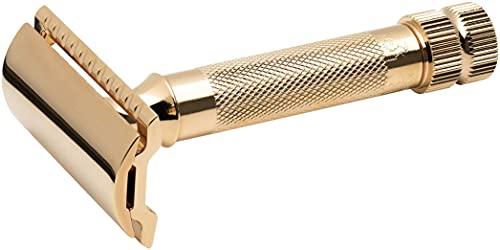 MERKUR Merkur Classic 2-Piece Double Edge Safety Razor Gold Plated, 1 Count