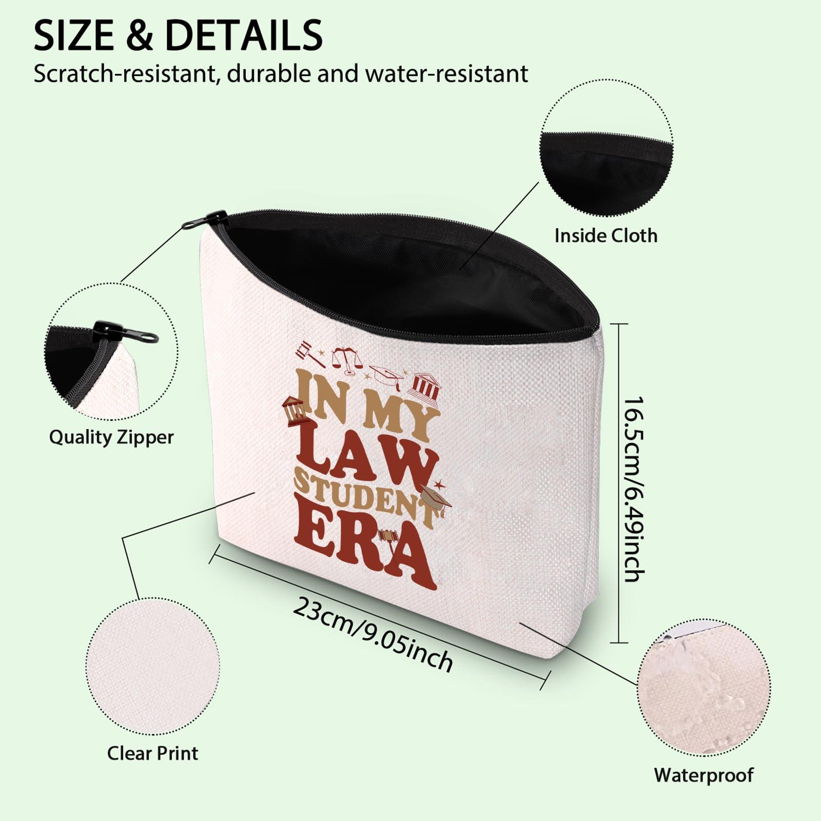 FOTAP Future Lawyer Gift Law School Gift In My Law Student Era Makeup Bag Law Student Zipper Pouch New Law Student Gift (Law Student Era)