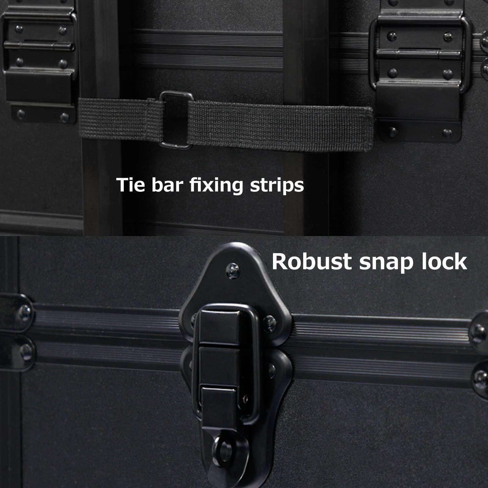 HJXGQJM HJXGQJM Rolling Makeup Trolley Train Case Cosmetic Suitcase Nail Tech Box For Makeup Artist, Aluminium Make Up Case, Combination Make-up Case,Cosmetic Case With Mirror And Light,Black cosmetic case