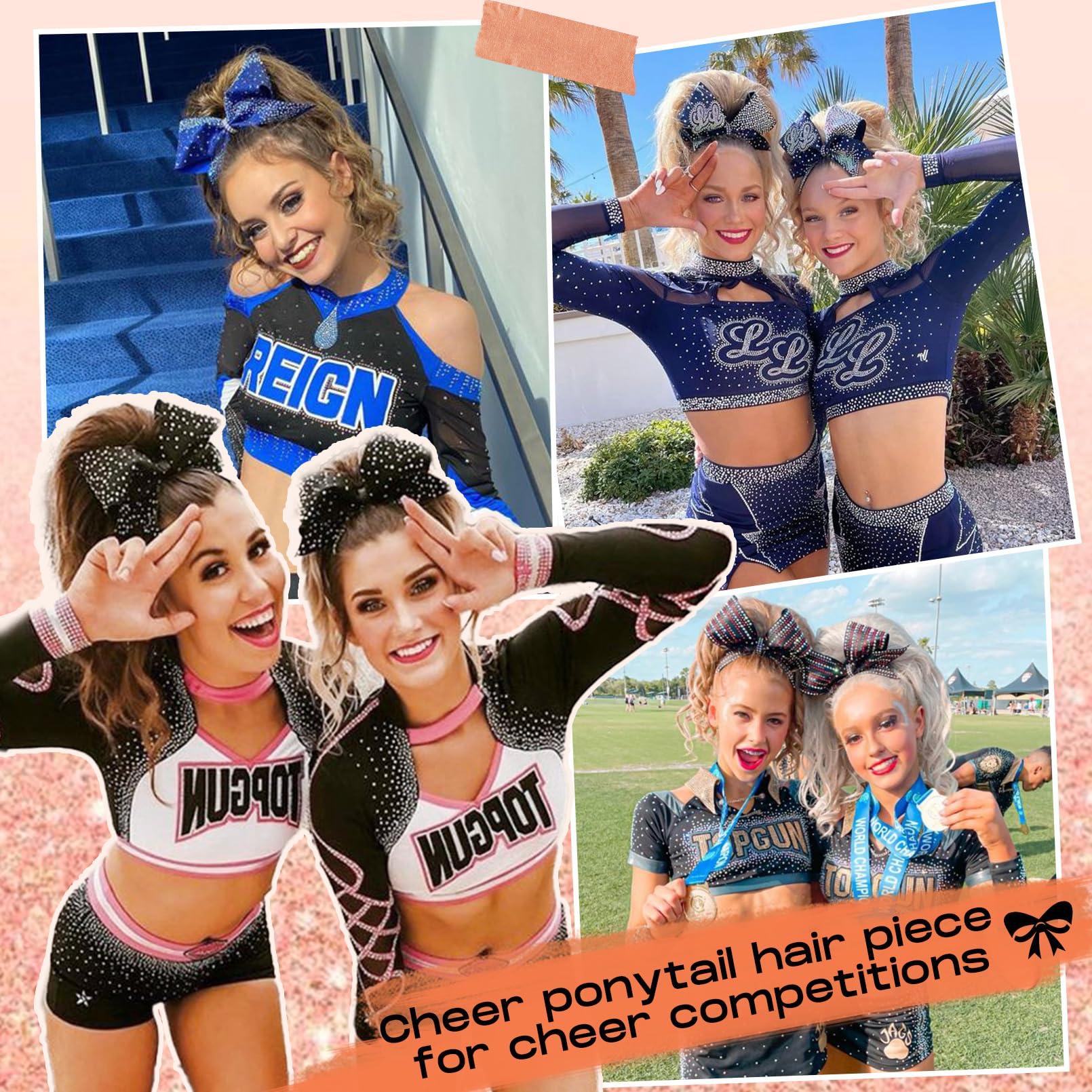 SEIKEA SEIKEA Cheer Ponytail Hair Piece, 12\" Ash Blonde Curly Cheerleader Hairpiece Ponytail Extension for Cheerleader Competition, Dance