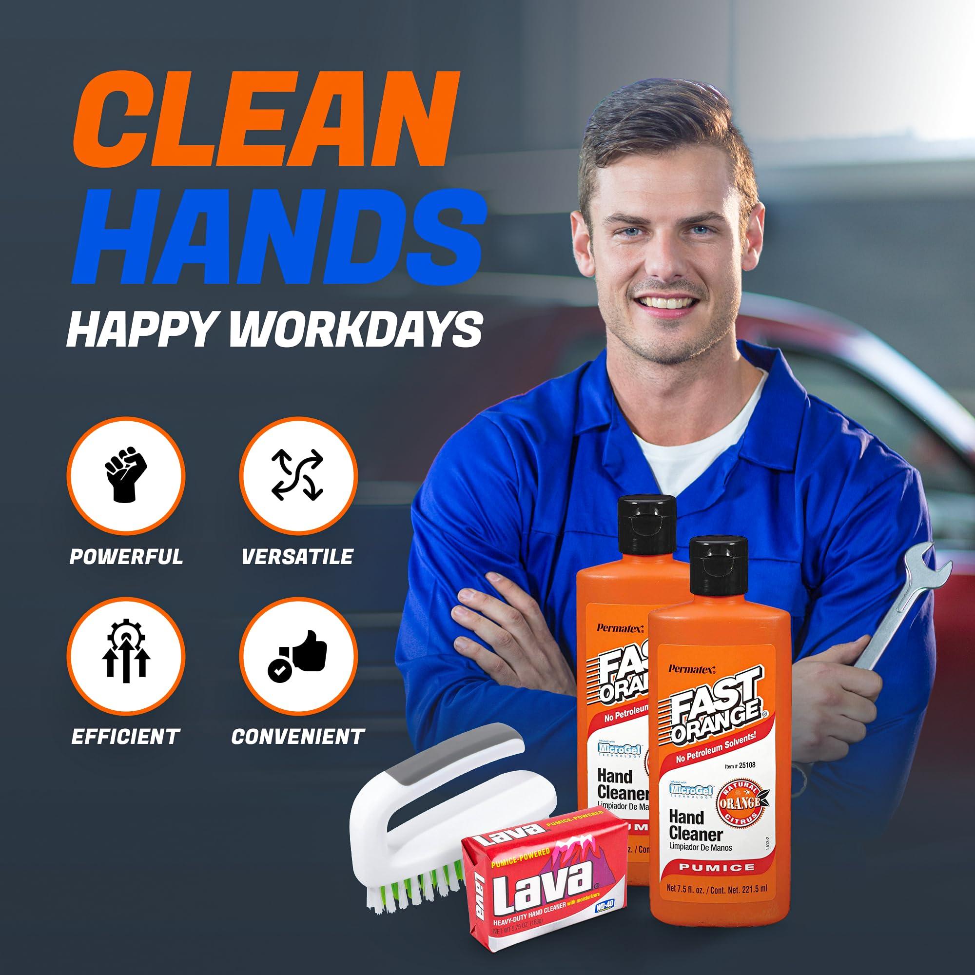 KLEEG KLEEG Fine Pumice Lotion Hand Cleaner | Lava Soap Pumice Heavy Duty Hand Cleaner | Soap Bar | Mechanic Hand Soap | Hand Cleaner and Nail Scrub Brush | Bundled Cleaning Packet