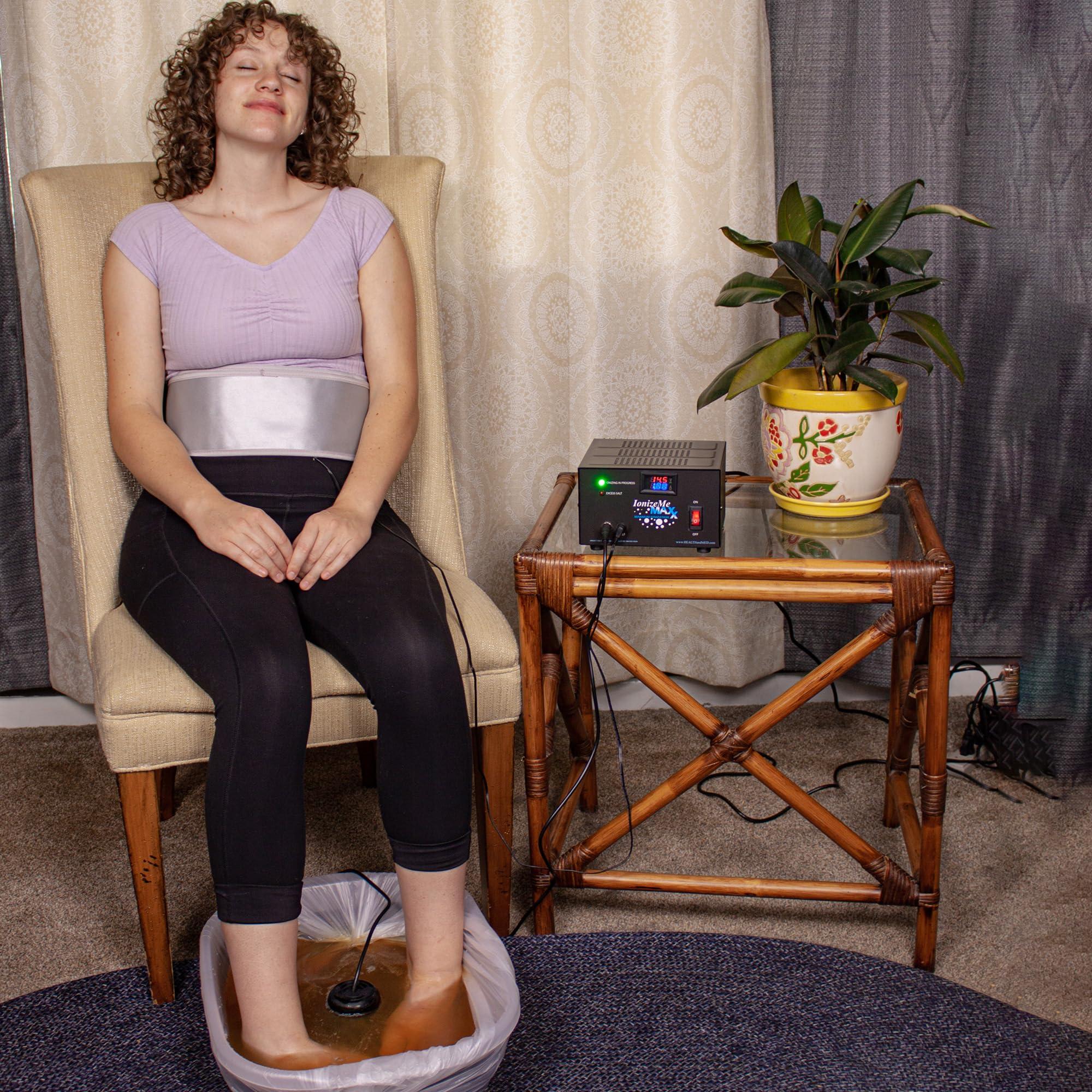 HEALTH AND MED.COM HEALTHandMED IonizeMe Maxx-Powerful 20 Volts, 2.5 Amperes Heavy Duty Ionic Foot Bath Detox Machine (Starter Package) with 5 Year Warranty and Detox Expert Phone Consultation | Made in USA