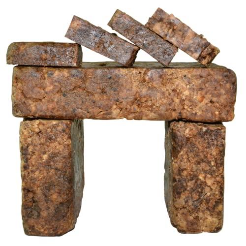 Plant Guru Raw African Black Soap 2 lbs. Bulk Bars 100% Pure Natural From Ghana. Acne Treatment, Aids Against Eczema & Psoriasis, Dry Skin, Scars and Dark Spots. Great For Pimples, Blackhead.