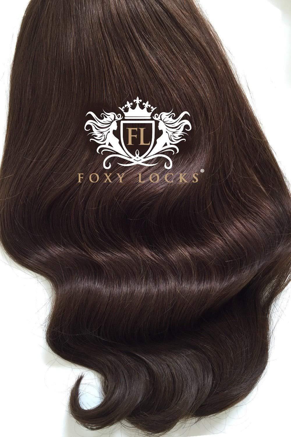 Foxy Locks Cocoa – Superior 22" Silk Seamless Clip In Human Hair Extensions 230g