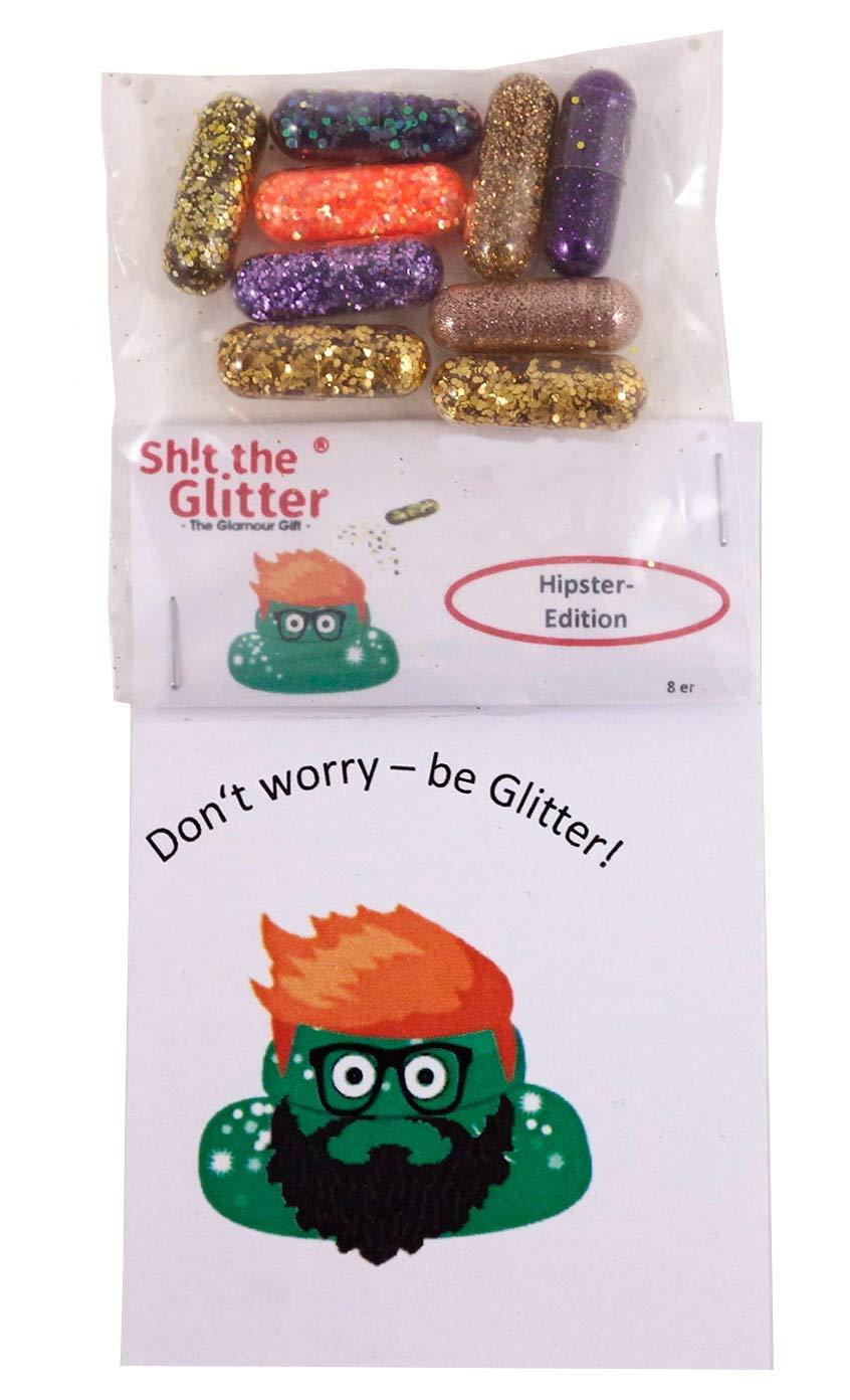 Shit the Glitter (- The Original -) Shit the Glitter - Hipster Edition (8 original glitter pills for you and your beard) Fashion style for your glamor party