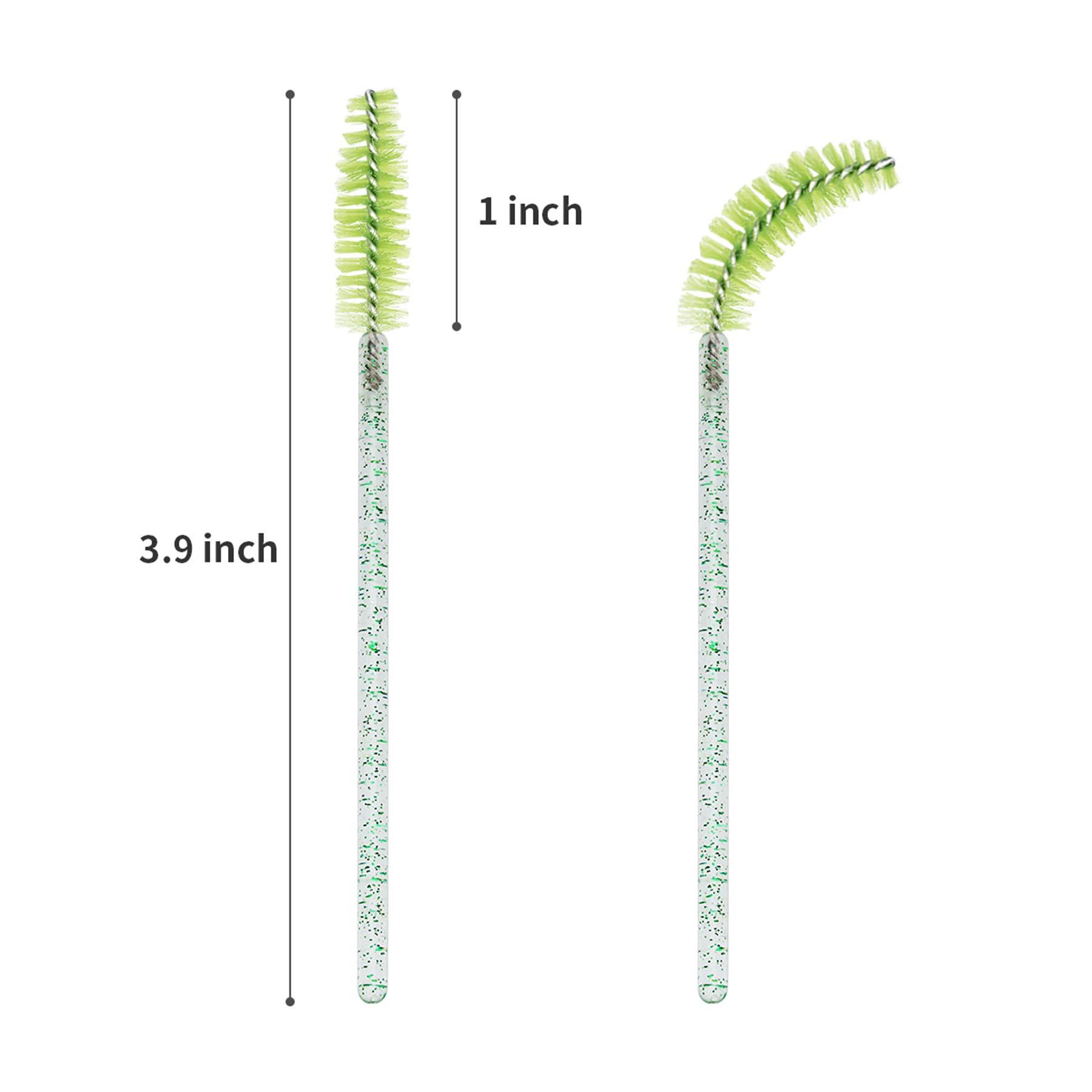 tifanso tifanso 200PCS Spoolie Eyelash Brush - Disposable Mascara Brush Wand for Lashes, Eyebrow Eyelash Extension Supplies (Green)