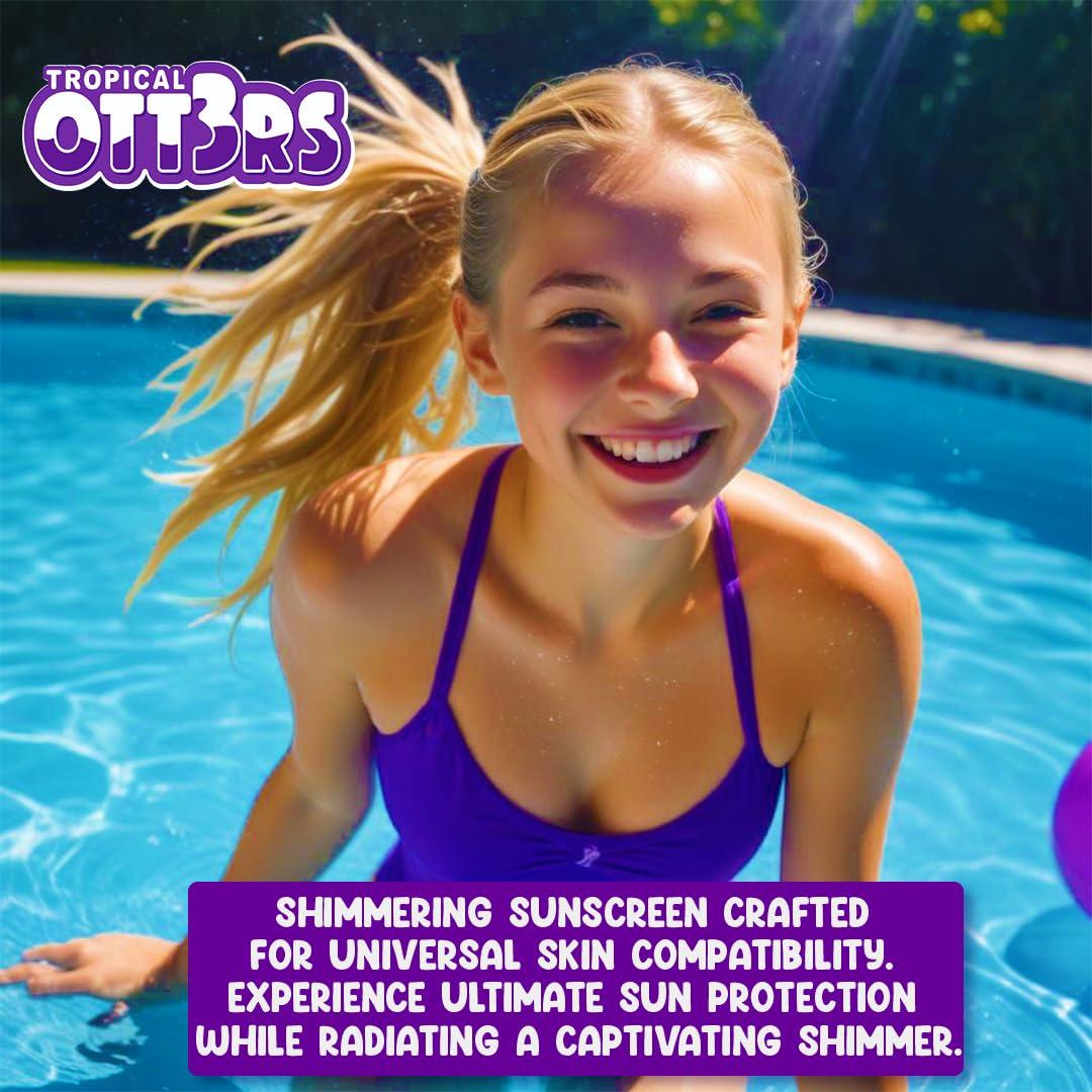 TROPICAL OTT3RS Glitter Sunscreen SPF 50 Lotion 4.5oz - Sparkle Sunscreen - Shimmer Sunscreen - Colored Sunscreen for Kids & Women - UVA/UVB Sunshine Protection + 80 Min Water Resistant - (Scented) (USA Made)