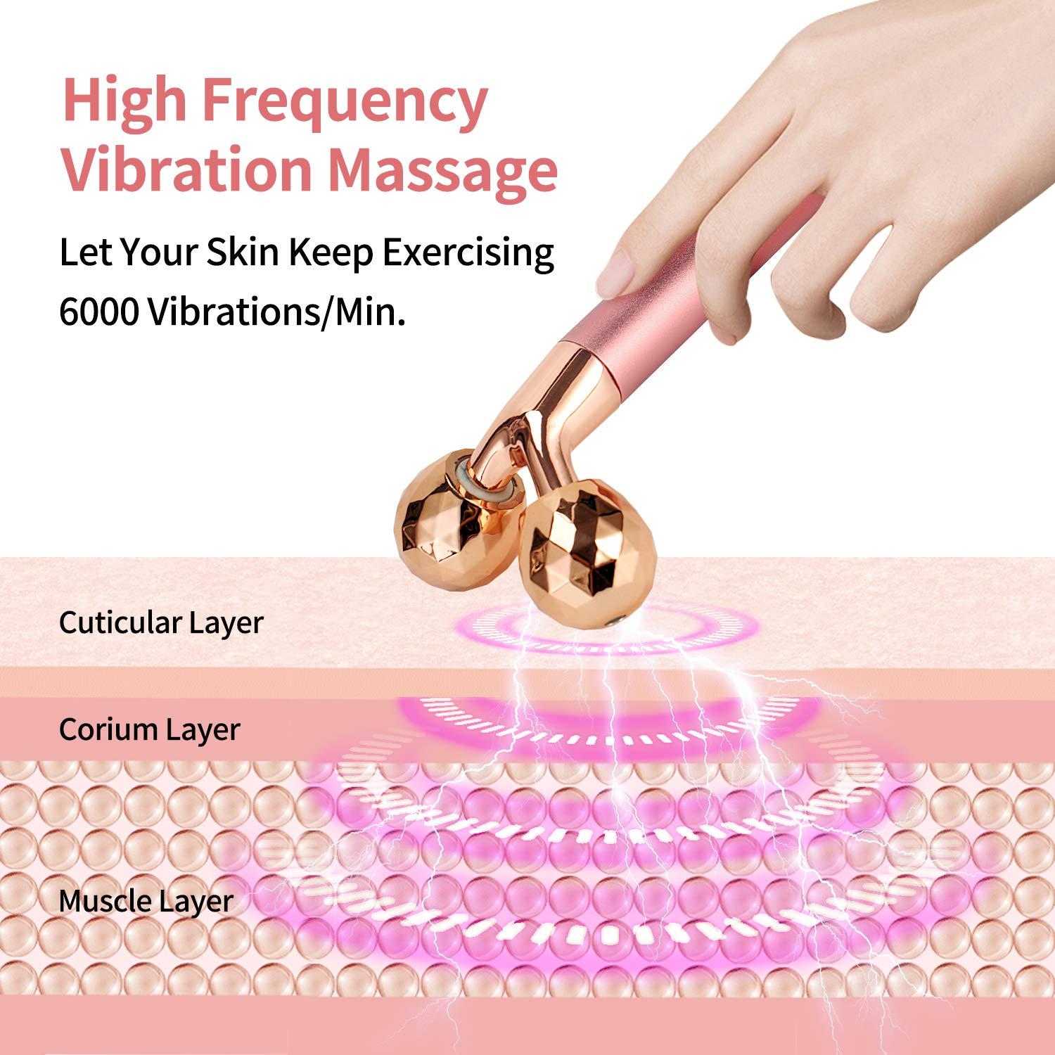 SSGP 2-in-1 Face Massager Roller Electric Face Roller, 3D Roller and Crescent-Shape Face Massager Kit for Face Skin Care Tools