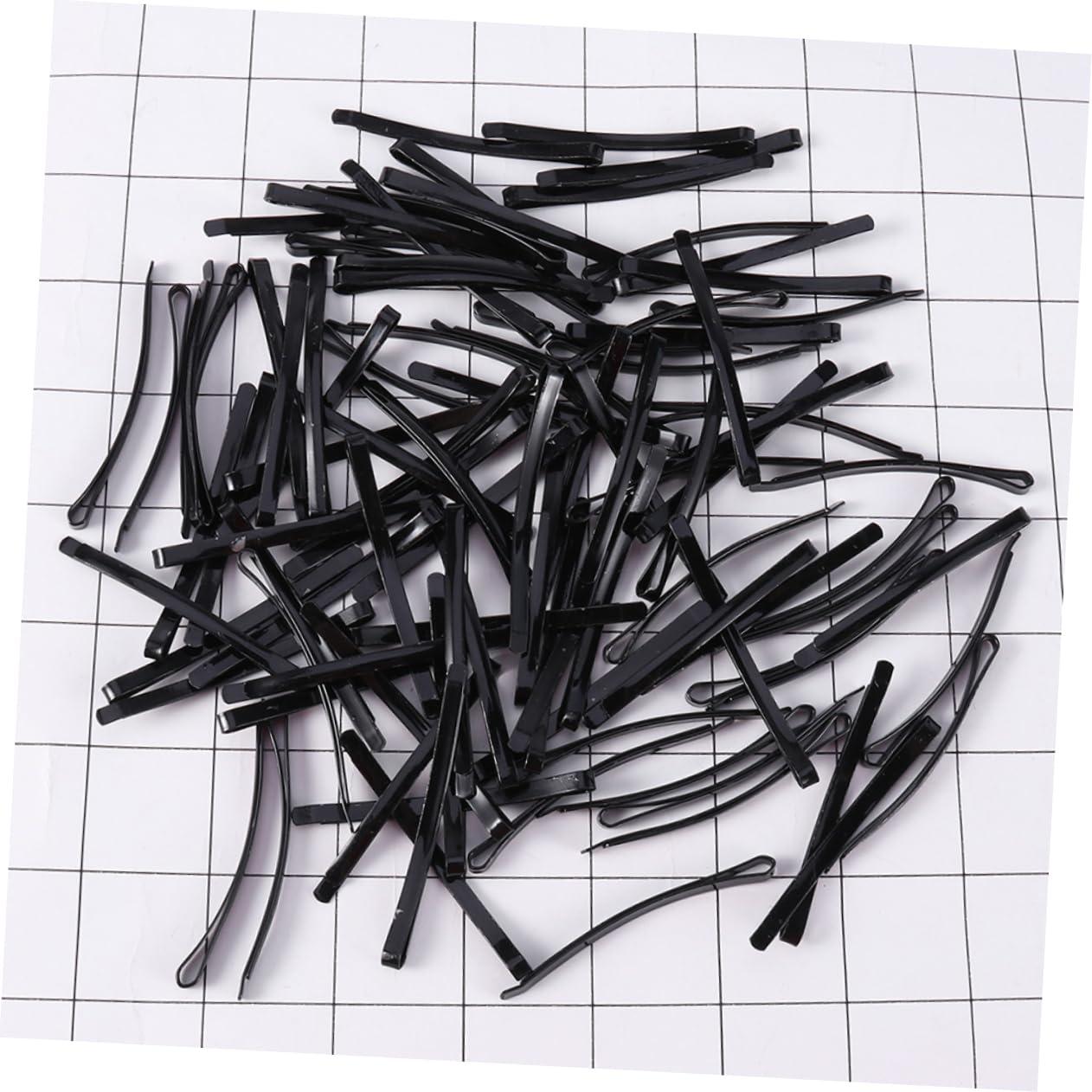 NOLITOY NOLITOY 100 Pcs Side Clip Hair Clip Black Hair Pin Rhinestone Hair Barrettes Fancy Hair Clips Hair Accessory Materials Roller Letter Hair Pins Accessories Black Slides Chiffon Bridal Metal