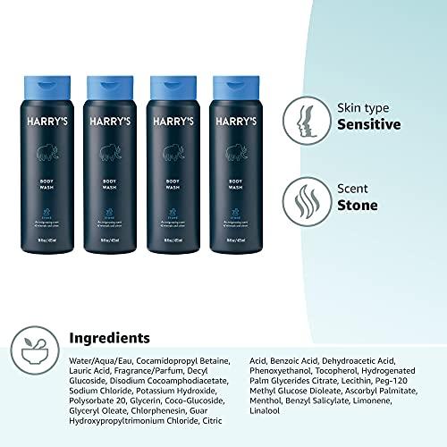 Harry's Harry's Men's Body Wash Shower Gel - Stone, 16 Fl Oz (Pack of 4) - Packaging May Vary