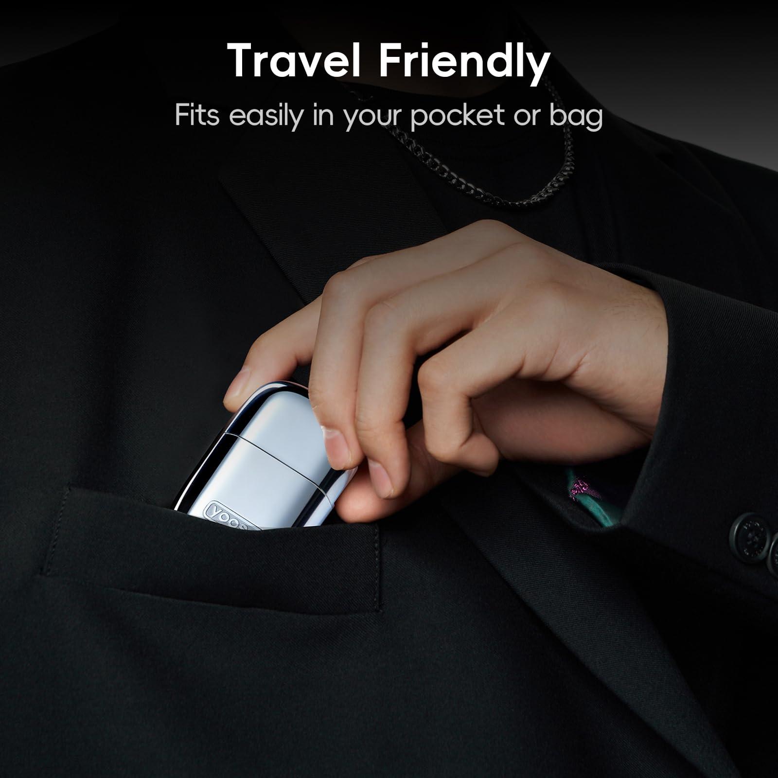 yoose yoose Grooming Bundle: Nose Hair Trimmer Silver and Mini Shaver Black, Alloy, Portable, Cordless, IPX7 Waterproof, USB-C Rechargeable, Easy Cleaninig