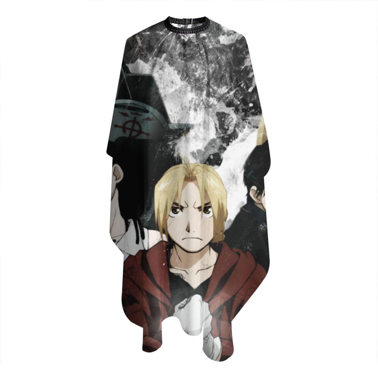 HopeOfLove 3d Printing Stain-Resistant Fullmmetal Alcchemist Alphonse Elric Edward Izumi Curtis Anime Salon Hair Cutting Cape For Hairstylists,Barber Cape For Men,Haircut Apron With Telescopic Buckle,55x66 Inch