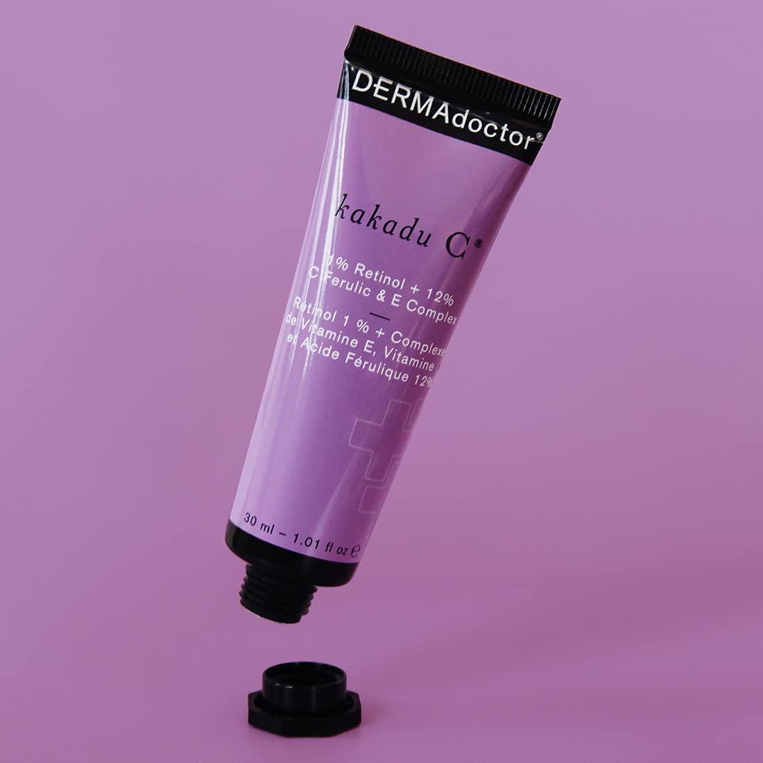 DERMAdoctor DERMAdoctor Kakadu C Dermatologist Formulated 1% Retinol Cream + Vitamin C, E Ferulic Complex, Anti Aging Face Cream to Brighten, Smooth and Firm. Hyperpigmentation Treatment for Face - 1.01 fl oz