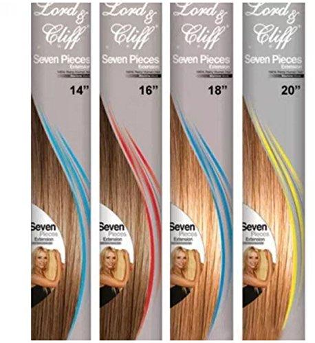 Lord and Cliff LORD & CLIFF SEVEN PIECE STRAIGHT REMY HAIR CLIP IN EXTENSION 20" BLONDE BROWNIE