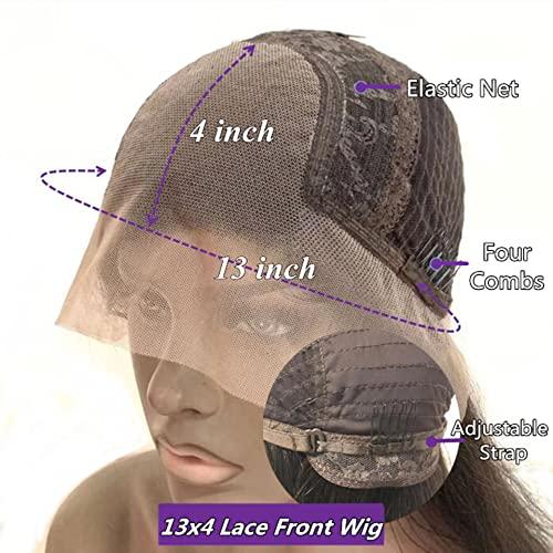 Anlimer Anlimer Asymmetrical Side Part Blunt Cut 13x4 Lace Front Wig Human Hair Bob Wigs Glueless Pre Plucked With Baby Hair Lace Closure Bob Remy Hair Wig for Black Women Silk Base Lace Frontal Wig Natural Color (10, 13x4 Lace Front Wig 150 Density)