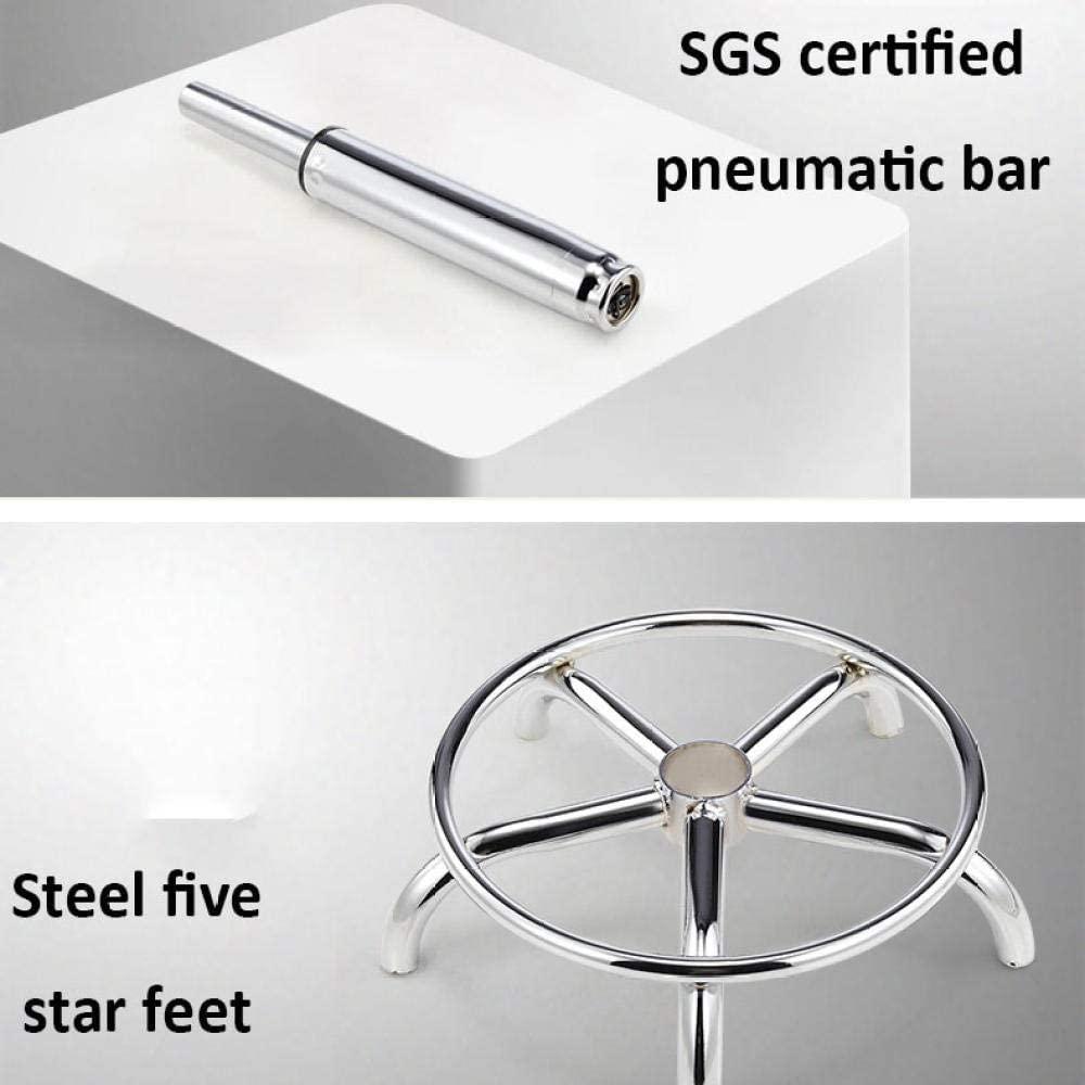 NEVRAH Swivel Bar Stool Hairdressers Cutting Stool with WheelsStool Backrest with Orange Synthetic Leather SeatAdjustable Height 43-53 cmSupported weight 160 KgAdjustable Salon Stool with Backrest for Pa