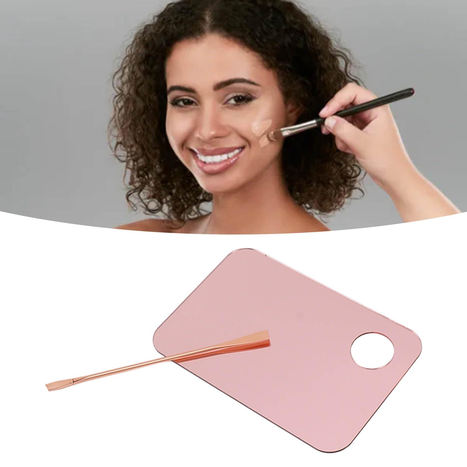 Tomotato Acrylic Cosmetic Makeup Palette, Rose Gold Makeup Mixing Tray Foundations Holder Plate Makeup Nail Art Palette for Foundations Eye Shadow Lipsticks Nail Art Beauty Salon