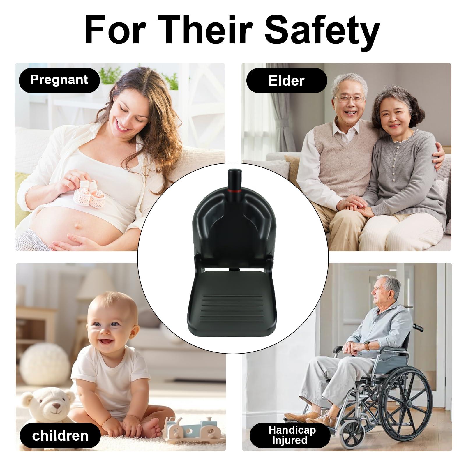 CLIO Foldable Shower Foot Rest for Shaving Legs, Shaving Step for Inside Shower with Powerful Suction Cup, Reusable Shower Shave Stool (Black)