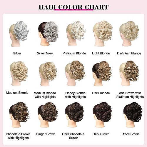 REECHO REECHO 9\" Short Ponytail Extension, Classic Loose Curly Wavy Claw Clip Pony tails Hair Extensions HP001 Hairpieces for Women - Honey Blonde with Highlights