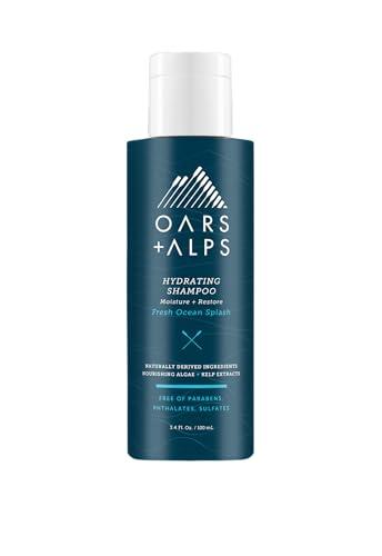 Oars + Alps Oars + Alps Hair and Body Travel Kit for Men, Includes Sulfate Free Shampoo, Conditioner, Body Wash, Deodorant, and Reusable Pouch, TSA Friendly, Fresh Ocean Splash Scent