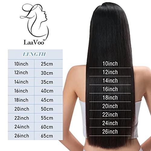 LaaVoo LaaVoo Clip in Hair Extensions Black Ombre Real Human Hair Clip in Extensions Ombre Black to Light Brown Balayage Light Blonde Human Hair Extensions Clip ins for Short Hair 12 Inch 5pcs 80g