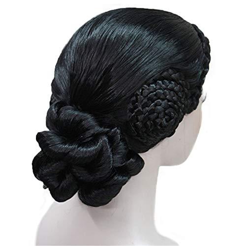 Aimole Aimole Braid Updo Bun Wig Black Wigs Synthetic Cosplay Women Hair