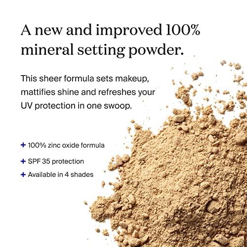 Supergoop! Supergoop! (Re)setting 100% Mineral Powder, Medium - 0.15 oz - Makeup Setting Powder + Broad Spectrum SPF 35 PA+++ Sunscreen - With Ceramides, Olive Glycerides & Coated Silica Spheres