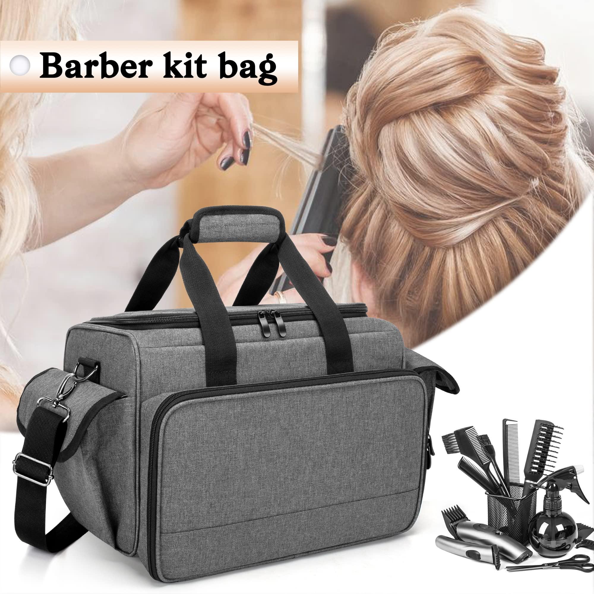 BAFASO BAFASO Barber Case with Adjustable Dividers, Tattoo Case Holds Tattoo Supplies, Travel Barber Case Holds Various Hair Cutting Tools (Bag Only), Gray