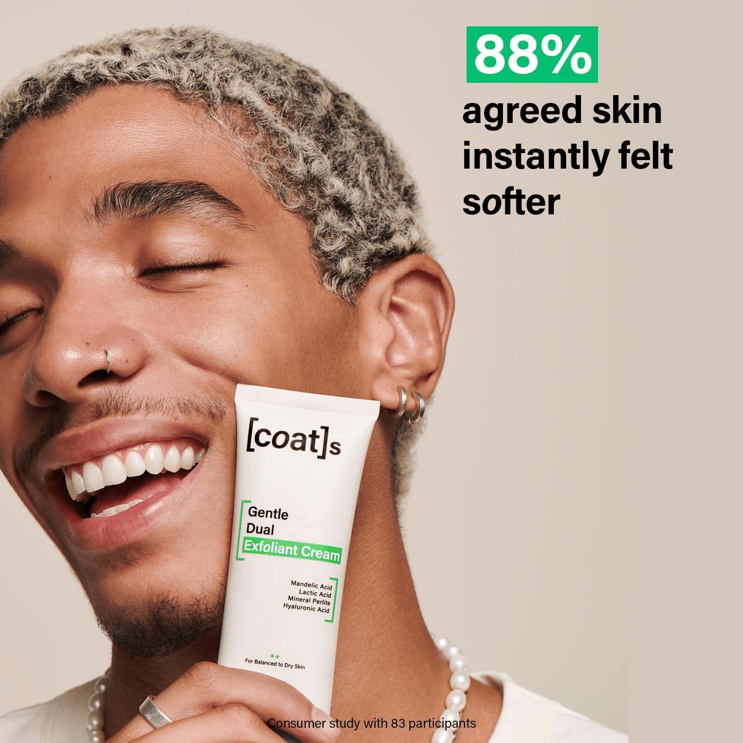 COATS Coats Gentle Dual Exfoliant Cream Face Scrub  Helps Prevent Breakouts + Boosts Skin Radiance with Weekly Use  Dermatologically Approved + Clinically Proven  2.5 oz