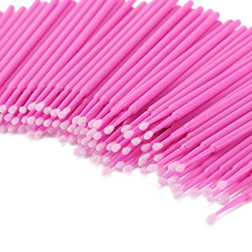 esowemsn 200Pcs Pink Disposable Micro Brushes Applicator Mascara Wands Bendable Brush for Eyelash Extension Brush Eyebrow Brush Make up Brushes Eyelash Comb (pink)