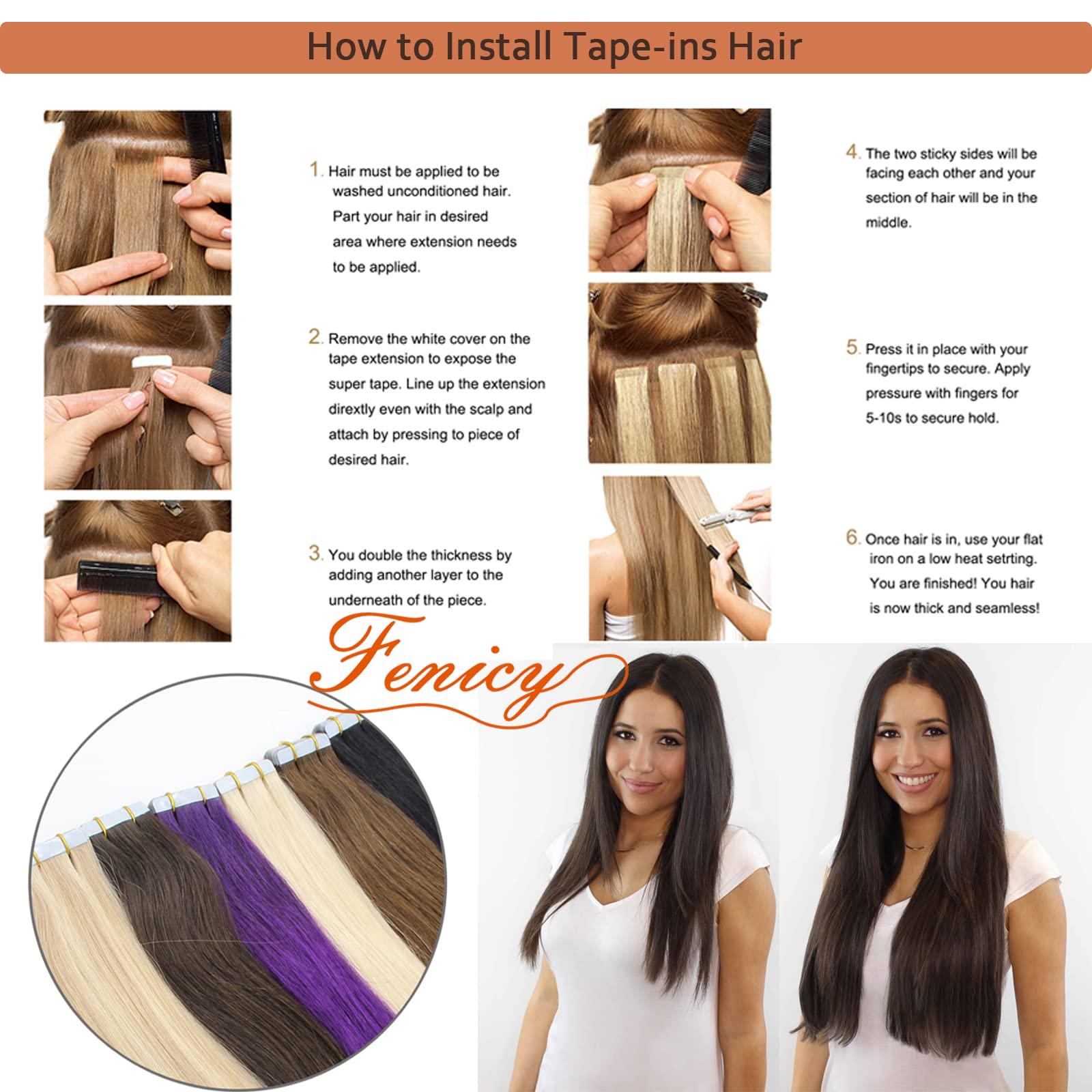 Fenicy Fenicy Gray Hair Extensions Tape in Human Hair Real Hair Silver Gray Seamless Skin Wefts Tape-on Remy Hair Extensions Light Grey Invisible Double Sided Adhesive Tape-ins Hair 16inch 10Pcs/Pack