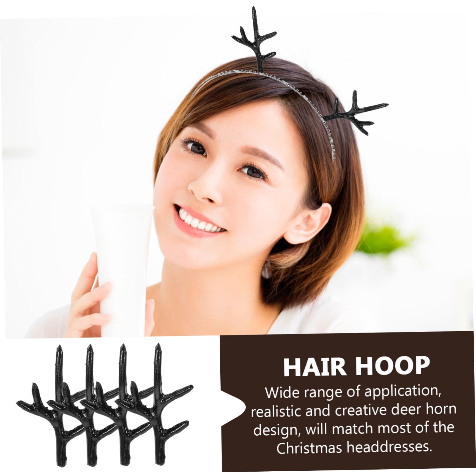 WRITWAA WRITWAA Realistic Deer Horn Plastic Headband Set Diy Deer Antlers for Christmas Halloween Unique Antler Headpiece