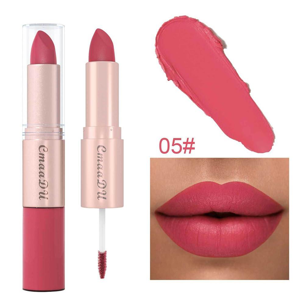 Adurello Adurello 2-In-1 Matte Lipstick and Lip Gloss 3Pcs Set Kit Waterproof Long Wear Matte Red Lipstick with Lip Tint Set, Matte Finish (A(4,5,6))