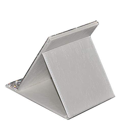 Bestbling Bestbling Bling Portable Mirror Folding Travel Vanity Mirror with Desktop Standing Makeup Mirror for Cosmetics Beauty (Silver)