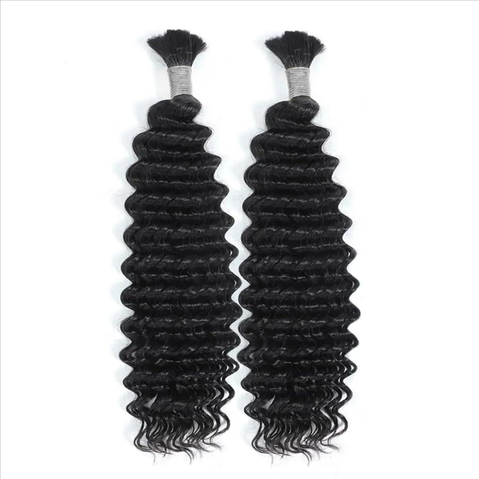 Yifute Human Hair Braiding Hair Deep Wave Bulk 100 percent Human Hair 10Inch Unprocessed Brazilian Hair for Human Hair Extensions 1 Braid Per of 1 pack 50g Human Hair for Micro braiding No Weft